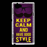 Coque Sony Xperia L Keep Calm and Have a good Style Violet