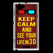 Coque Sony Xperia L Keep Calm and See your life 3D Rouge
