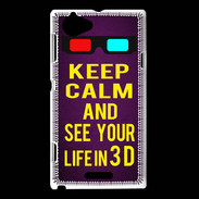 Coque Sony Xperia L Keep Calm and See your life 3D Violet