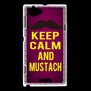 Coque Sony Xperia L Keep Calm and Mustach Rose