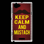 Coque Sony Xperia L Keep Calm and Mustach Rouge