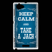 Coque Sony Xperia L Keep Calm and Take Jack Bleu