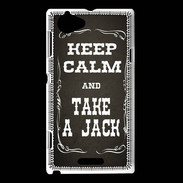 Coque Sony Xperia L Keep Calm and Take Jack Gris