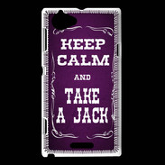 Coque Sony Xperia L Keep Calm and Take Jack Violet