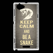 Coque Sony Xperia L Keep Calm and Be a Snake Gris