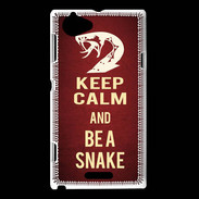 Coque Sony Xperia L Keep Calm and Be a Snake Rouge