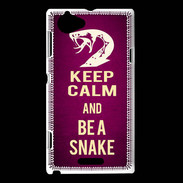 Coque Sony Xperia L Keep Calm and Be a Snake Rose