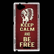 Coque Sony Xperia L Keep Calm and Be Free Rouge