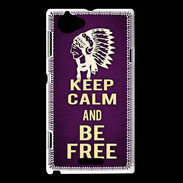 Coque Sony Xperia L Keep Calm and Be Free Violet