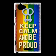 Coque Sony Xperia L Keep Calm and Be proud Women Gay