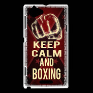 Coque Sony Xperia L Keep Calm and Boxing Rouge