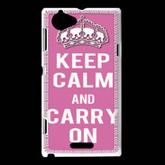 Coque Sony Xperia L Keep Calm and Carry on Rose