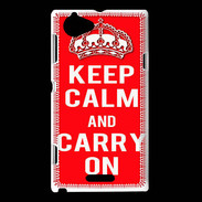 Coque Sony Xperia L Keep Calm and Carry on Rouge