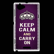 Coque Sony Xperia L Keep Calm and Carry on Violet