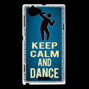 Coque Sony Xperia L Keep Calm and Dance Bleu