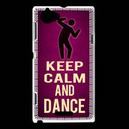 Coque Sony Xperia L Keep Calm and Dance Rose