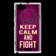 Coque Sony Xperia L Keep Calm and Fight Rose