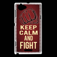Coque Sony Xperia L Keep Calm and Fight Rouge