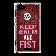 Coque Sony Xperia L Keep Calm and Fist Rouge