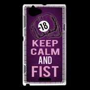 Coque Sony Xperia L Keep Calm and Fist Violet