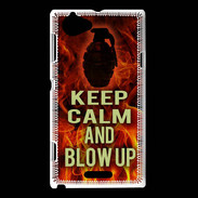 Coque Sony Xperia L Keep Calm and Grenade Feu