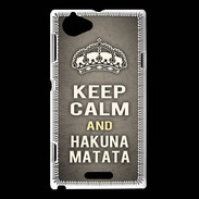Coque Sony Xperia L Keep Calm and Hakuna Matata Gris