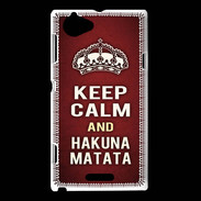 Coque Sony Xperia L Keep Calm and Hakuna Matata Rouge