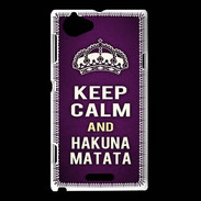 Coque Sony Xperia L Keep Calm and Hakuna Matata Violet