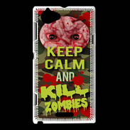 Coque Sony Xperia L Keep Calm and Kill Zombies camouflage