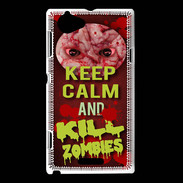 Coque Sony Xperia L Keep Calm and Kill Zombies Rouge