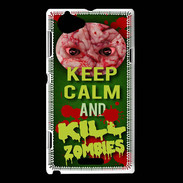 Coque Sony Xperia L Keep Calm and Kill Zombies Vert