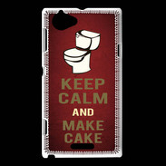 Coque Sony Xperia L Keep Calm and Make cake Rouge