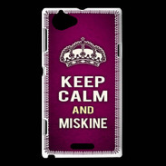 Coque Sony Xperia L Keep Calm and Miskine Rose