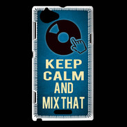 Coque Sony Xperia L Keep Calm and Mix that Bleu