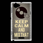 Coque Sony Xperia L Keep calm and Mix That Gris