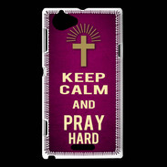 Coque Sony Xperia L Keep Calm and Pray Christian Rose