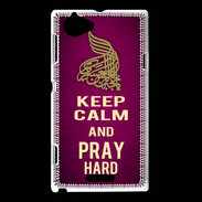 Coque Sony Xperia L Keep Calm and Pray Muslim Rose