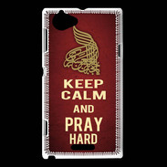 Coque Sony Xperia L Keep Calm and Pray Muslim Rouge