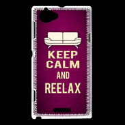 Coque Sony Xperia L Keep Calm and Reelax Rose