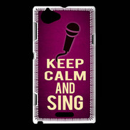 Coque Sony Xperia L Keep Calm and Sing Rose