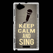 Coque Sony Xperia L Keep Calm and Sing Gris