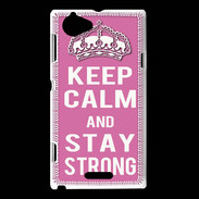 Coque Sony Xperia L Keep Calm and Stay strong Rose
