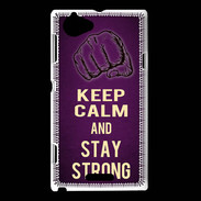 Coque Sony Xperia L Keep Calm and Stay strong Violet