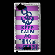 Coque Sony Xperia L Keep Calm and Think Beach Rose