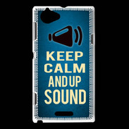 Coque Sony Xperia L Keep Calm and Up Sound Bleu