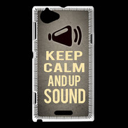 Coque Sony Xperia L Keep Calm and Up Sound Gris