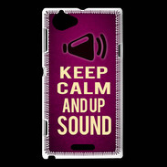 Coque Sony Xperia L Keep Calm and Up Sound Rose