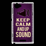 Coque Sony Xperia L Keep Calm and Up Sound Violet