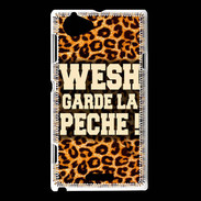 Coque Sony Xperia L Wesh garde la pèche Léopard