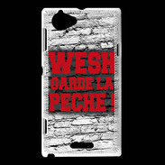 Coque Sony Xperia L Wesh garde la pèche Rouge